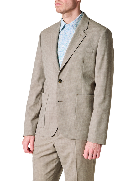 Paul Smith Woven Wool Blend Single Breasted Suit Jacket, Taupe, Taupe