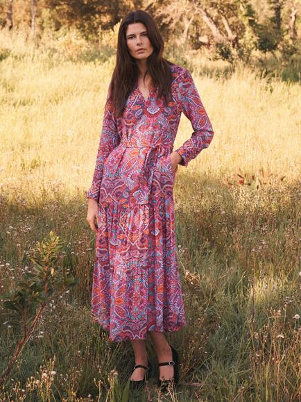 NRBY Melissa Square Paisley Maxi Dress, Multi, Multi