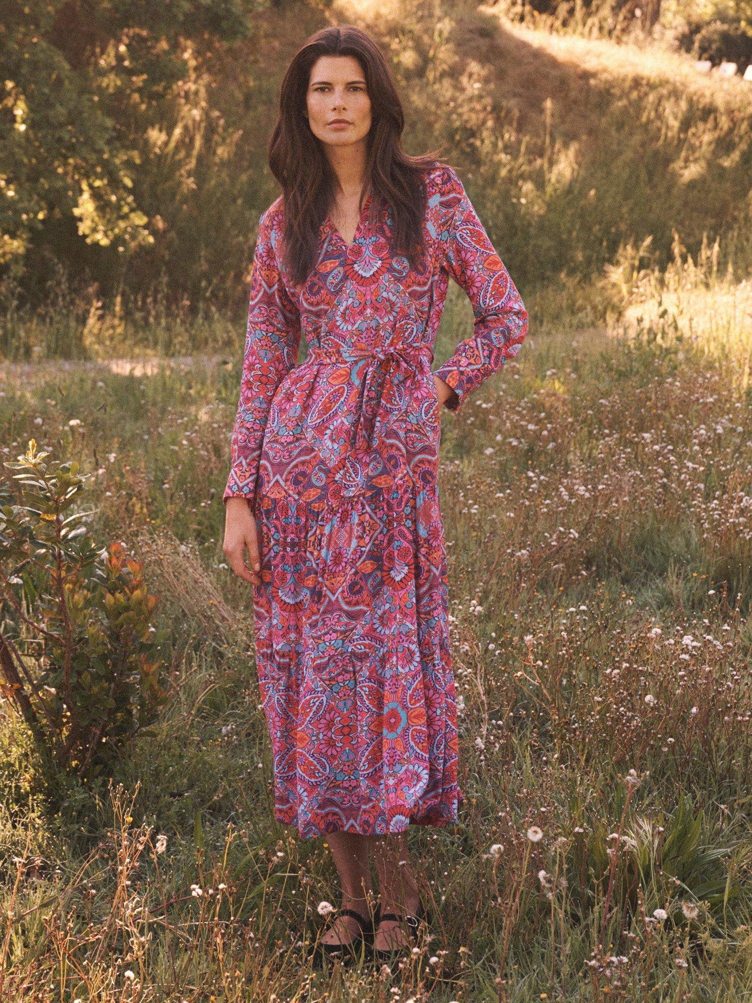 Product image 2 of 7, which shows NRBY Melissa Square Paisley Maxi Dress, Multi, XS