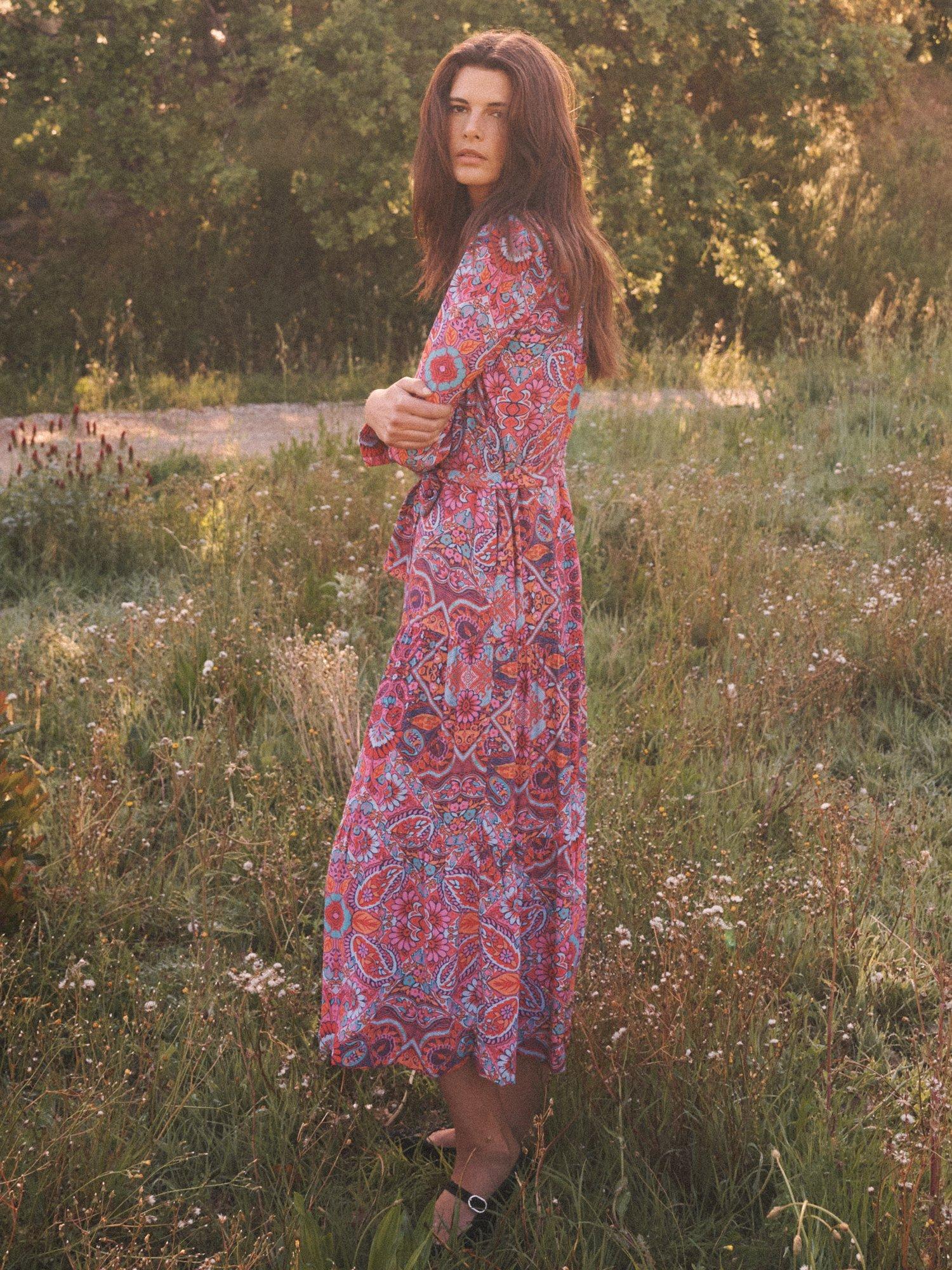 Product image 5 of 7, which shows NRBY Melissa Square Paisley Maxi Dress, Multi, XS