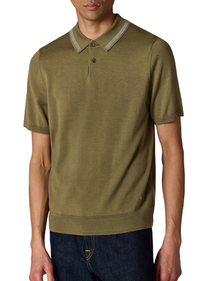 Paul Smith Short Sleeve Merino Wool Polo Shirt, Green, Green