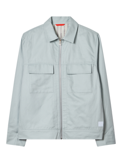 Paul Smith Cotton Blend Zip Overshirt, Blue, Blue