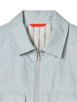 Paul Smith Cotton Blend Zip Overshirt, Blue - view 2, Blue