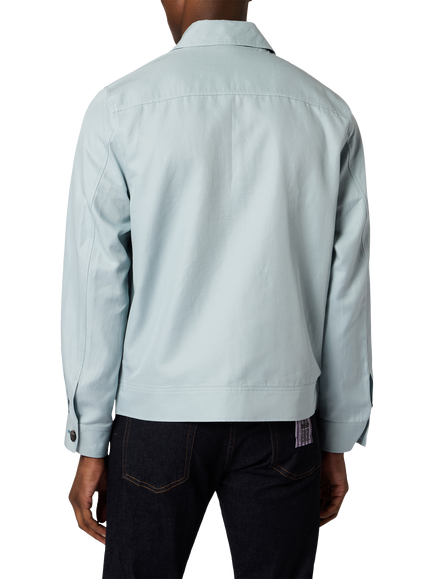 Paul Smith Cotton Blend Zip Overshirt, Blue - view 2, Blue
