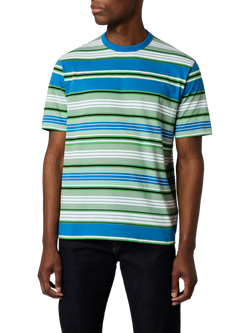 Paul Smith Casual Fit Stripe Cotton T-Shirt, Blue, Blue