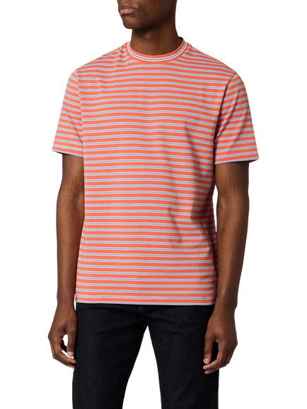 Paul Smith Casual Fit Striped Cotton T-Shirt, Orange, Orange