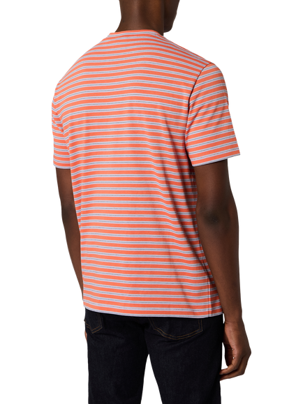 Paul Smith Casual Fit Striped Cotton T-Shirt, Orange - view 2, Orange