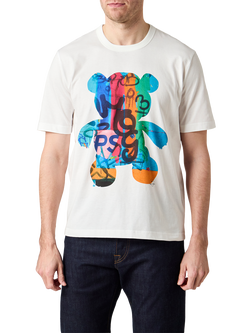 PS Paul Smith Cotton Regular Fit Short Sleeve Bear Graphic T-Shirt, White, White