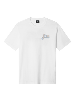 PS Paul Smith Cotton Regular Fit Short Sleeve Plain Logo T-Shirt, White