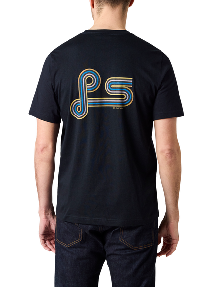 PS Paul Smith Cotton Regular Fit Short Sleeve Plain Logo T-Shirt - view 2, Black
