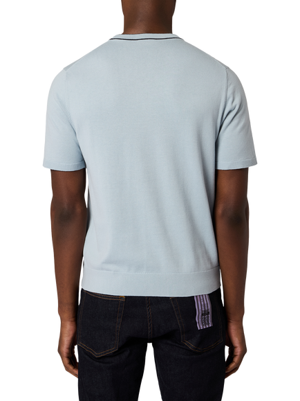 Paul Smith Cotton Short Sleeve Jumper, Blue - view 2, Blue
