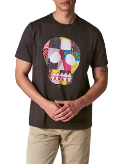 Paul Smith Cotton Fabric Skull T-Shirt, Grey - view 2, Grey