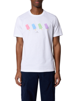 Paul Smith Lollies Print Regular Fit Cotton T-Shirt, White, White