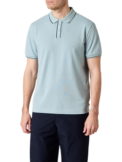 PS Paul Smith Cotton Regular Fit Short Sleeve Polo Shirt, Blue