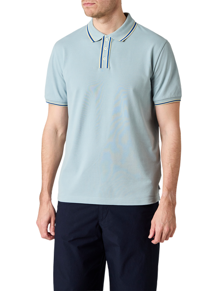 PS Paul Smith Cotton Regular Fit Short Sleeve Polo Shirt, Blue