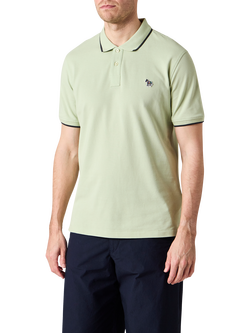 PS Paul Smith Cotton Regular Fit Short Sleeve Zebra Polo Shirt, Green, Green