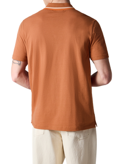 PS Paul Smith Cotton Regular Fit Short Sleeve Zip-Neck Polo Shirt, Red - view 2, Red