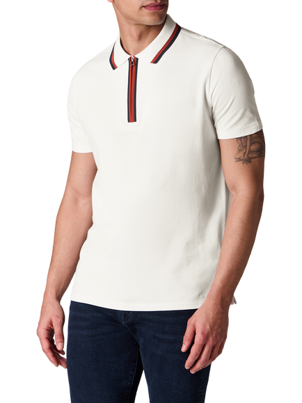 Paul Smith Regular Fit Short Sleeve Cotton Blend Polo Shirt, White, White