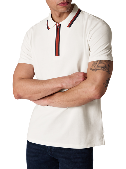 Paul Smith Regular Fit Short Sleeve Cotton Blend Polo Shirt, White - view 2, White