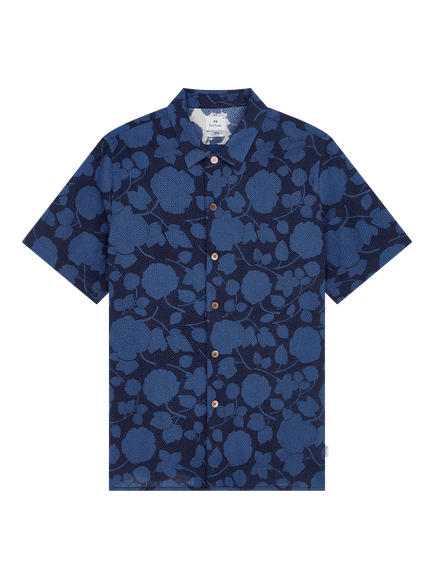 Paul Smith Short Sleeve Floral Shirt, Blue, Blue