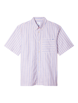 PS Paul Smith Cotton Casual Fit Stripe Shirt, Brown, Brown