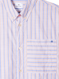 PS Paul Smith Cotton Casual Fit Stripe Shirt, Brown - view 2, Brown