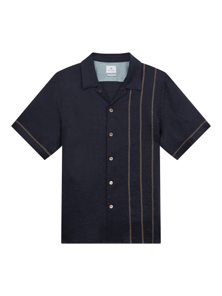 PS Paul Smith Linen Regular Fit Abstract Stripe Shirt, Blue, Blue