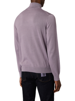 Paul Smith Cotton Zip Neck Jumper - view 2, Purple