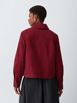 John Lewis Cotton Twill Utility Jacket - view 2, Burgundy