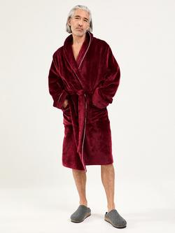 Pretty You London Mister You Plush Dressing Gown, Claret, Claret