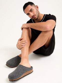 Pretty You London Mister You Jamie Mule Slippers, Charcoal - view 2, Charcoal