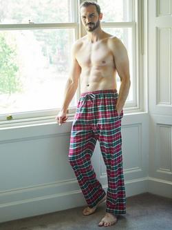 British Boxers Tartan Brushed Cotton Pyjama Trousers - view 2, Gaia