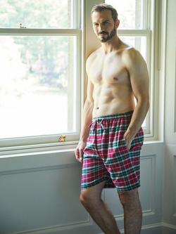 British Boxers Tartan Brushed Cotton Pyjama Shorts - view 2, Gaia