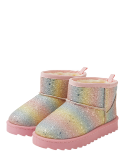 Angels by Accessorize Kids' Ombre Sparkle Boots, Pastel Multi - view 2, Pastel Multi