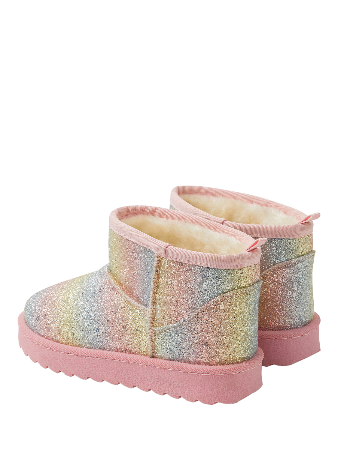 Product image 3 of 3, which shows Angels by Accessorize Kids' Ombre Sparkle Boots, Pastel Multi, 1