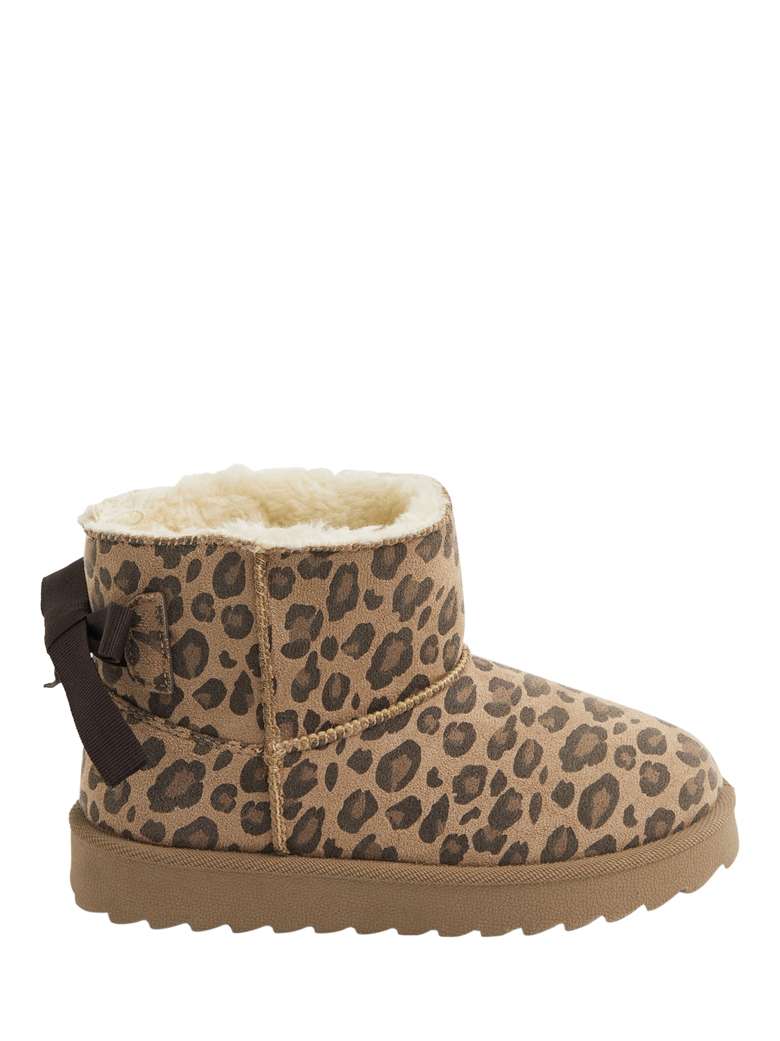 Product image 1 of 3, which shows Angels by Accessorize Kids' Suedette Leopard Boots, Multi, 7 Jnr