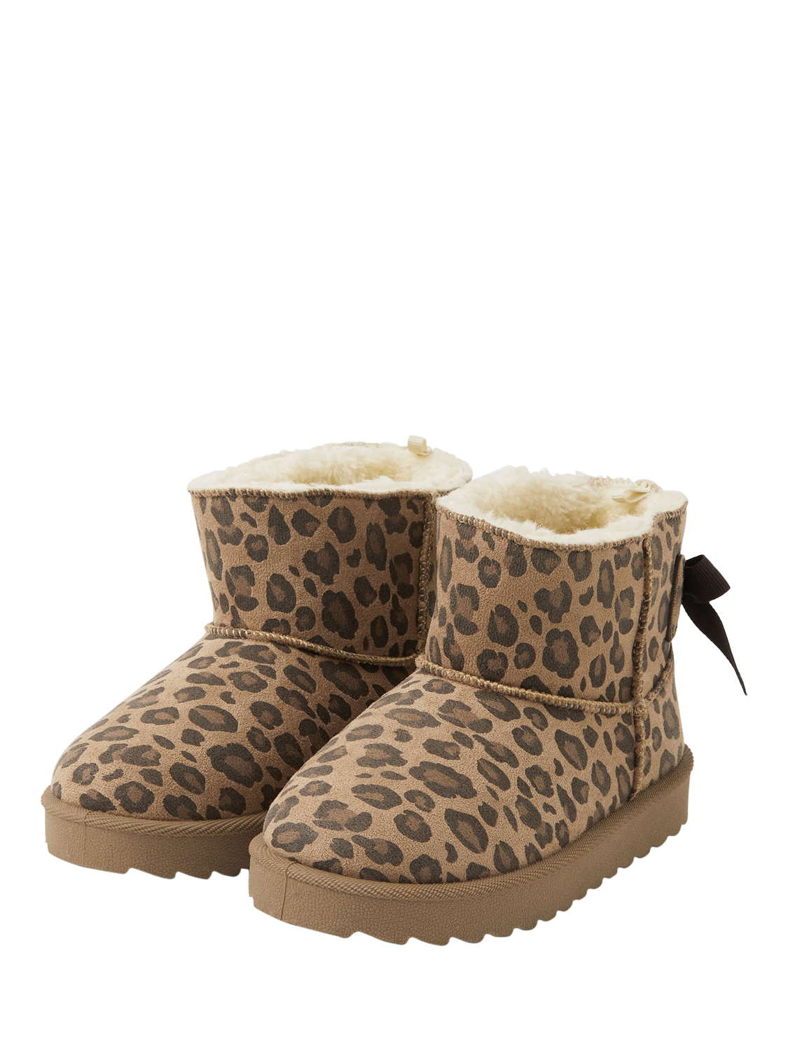 Product image 2 of 3, which shows Angels by Accessorize Kids' Suedette Leopard Boots, Multi, 7 Jnr