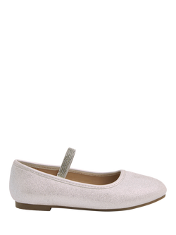 Angels by Accessorize Kids' Glitter Ballet Flats, Ivory, Ivory