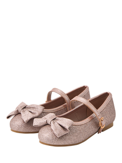 Angels by Accessorize Kids' Glitter Ballet Flats, Pink - view 2, Pink