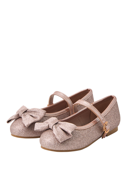 Angels by Accessorize Kids' Glitter Ballet Flats, Pink - view 2, Pink