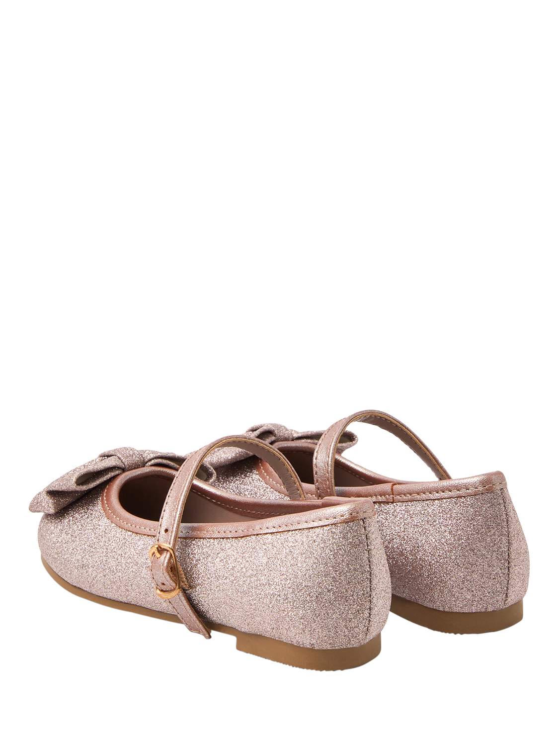 Product image 3 of 3, which shows Angels by Accessorize Kids' Glitter Ballet Flats, Pink, 1