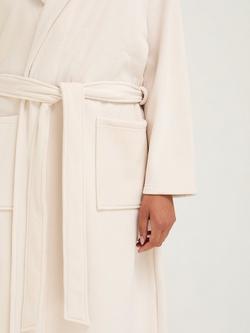 Pretty You London Velour Ribbed Dressing Gown, Cream - view 2, Cream