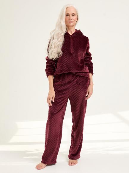 Pretty You London Cosy Chevron Lounge Suit, Maroon