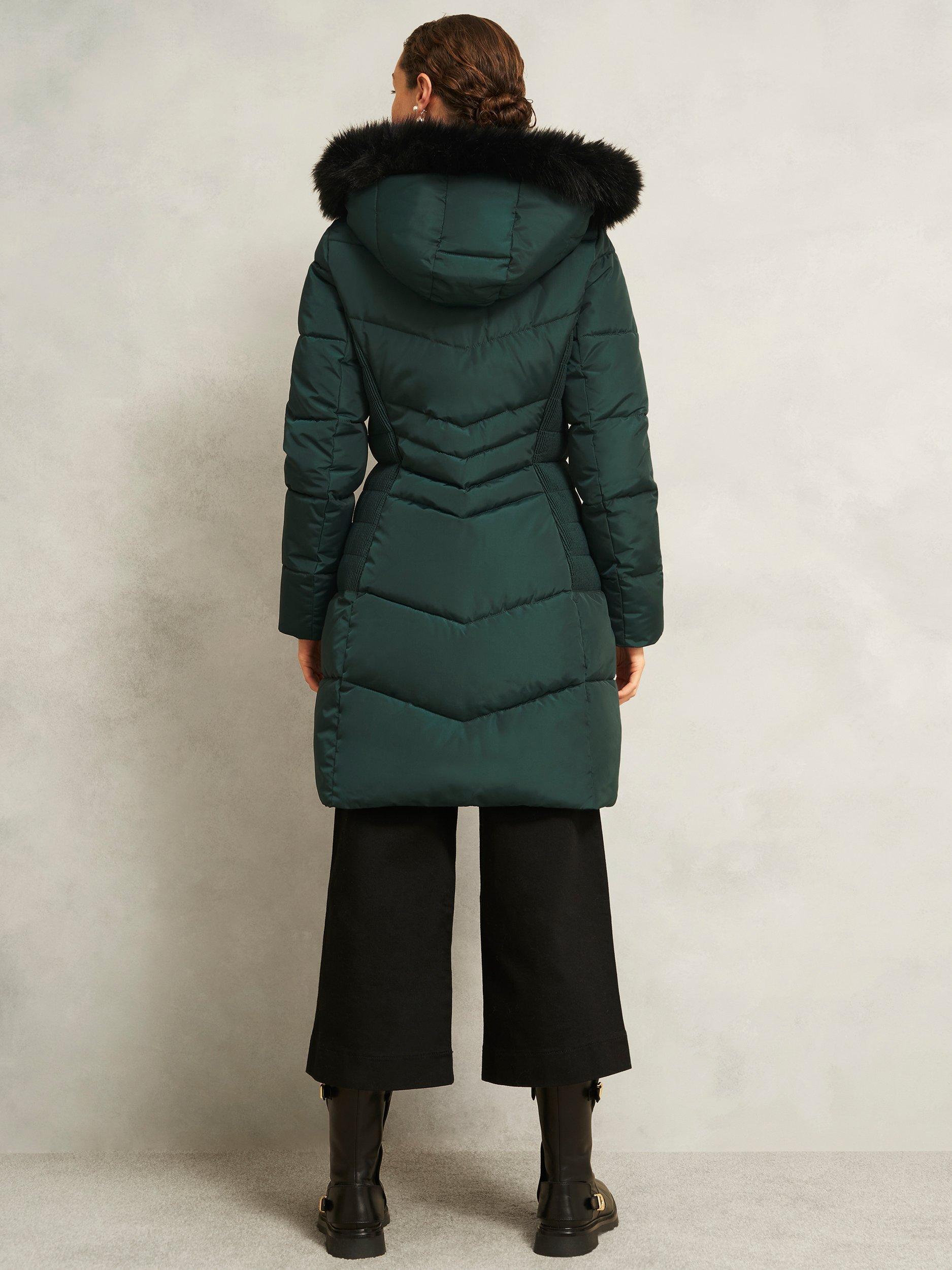 Product image 2 of 6, which shows Hobbs Jaymie Shower Resistant Puffer Jacket, Ponderosa Green, 8