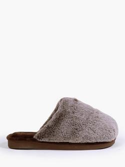 Pretty You London Demi Mule Slippers, Chocolate