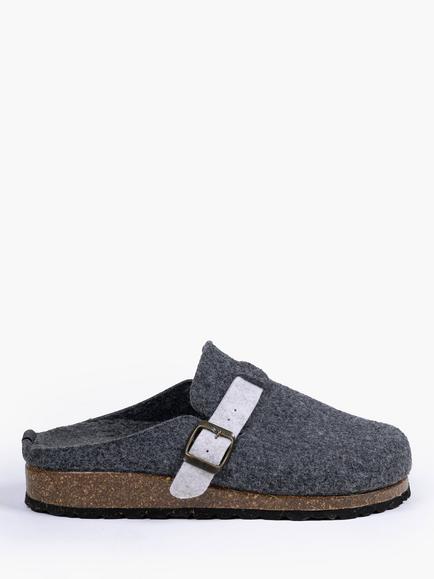 Pretty You London Jordan Mule Slippers, Charcoal