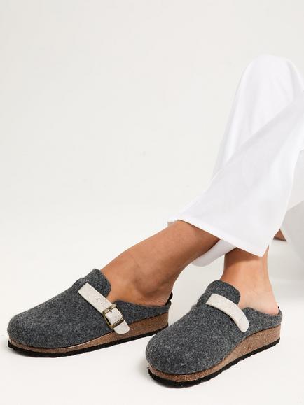 Pretty You London Jordan Mule Slippers - view 2, Charcoal