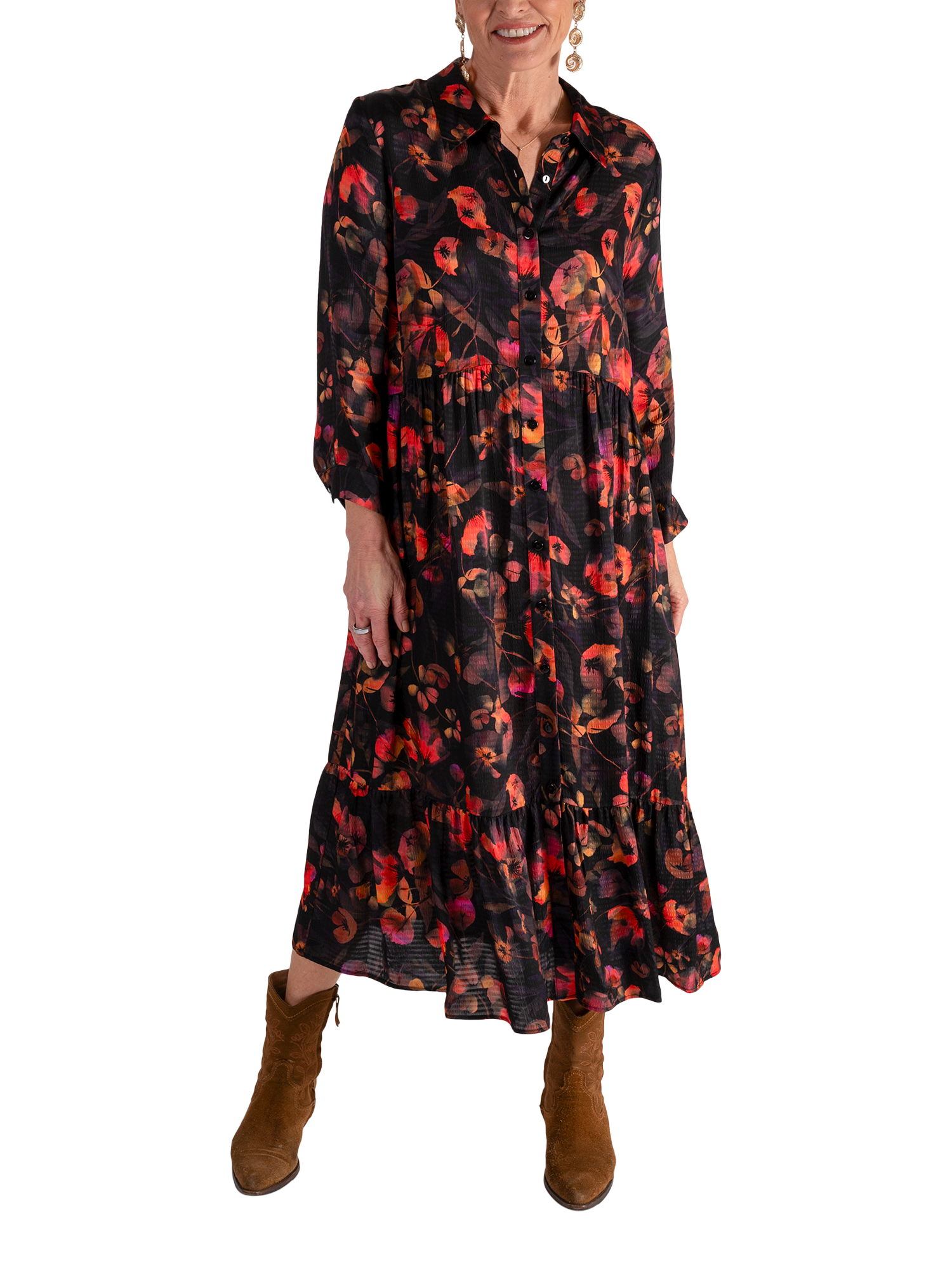 strapless open back dress Maddison Midi Dress in Claudia Rose Black