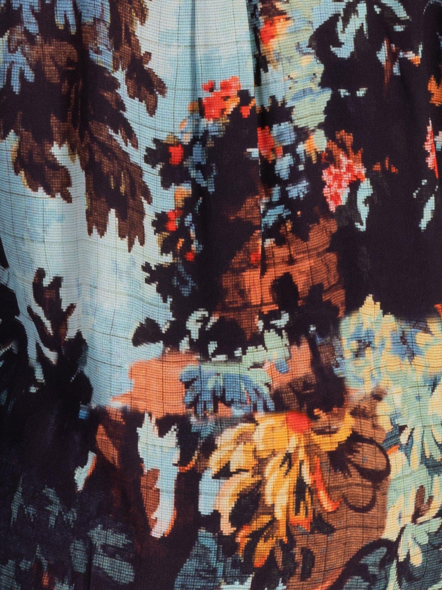 Product image 6 of 6, which shows chesca Painterly Woodland Print Shirt, Sky/Multi, 12-14