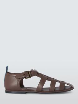 John Lewis Lara Leather Fisherman Sandals, Chocolate, Chocolate